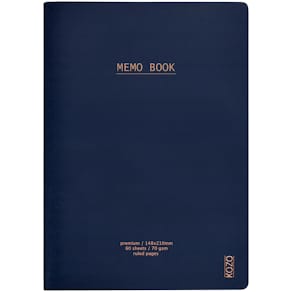 KOZO Skrivhäfte A5 3 Pack Navy Steel Blue Black