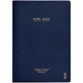 KOZO Skrivhäfte A5 3 Pack Navy Steel Blue Black