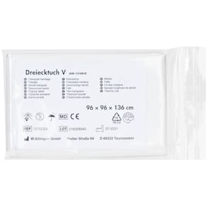 Dreiecktuch SÖHNGEN V, DIN 13168, reinweiß, 96×96×136 cm