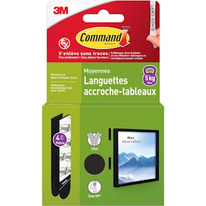 Fotolijststrip Command, medium, draagvermogen 5 kg, zwart