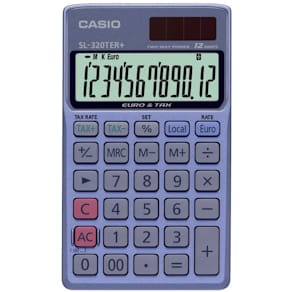 Taschenrechner Casio SL-320TER+, blau/grau, 12-stellig
