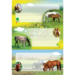 Buchschild HERMA Pferde, 76x35 mm, 6 Stück
