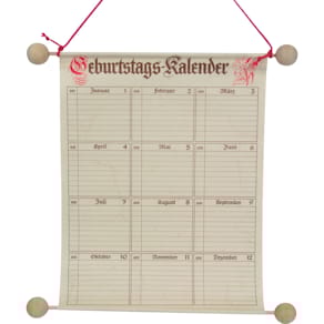 Geburtstagskalender RNK, 230 x 300 mm, beige, mit Holzrollen