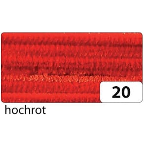 Chenilledraht Folia, 8 mm, hochrot, 50 cm, 10 Stück