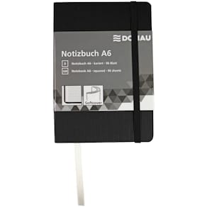 Notizbuch DONAU, A6, kariert, schwarz