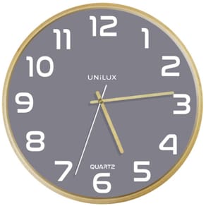 Wanduhr UNILUX Quarz, Ø31,5 cm, buche-grau