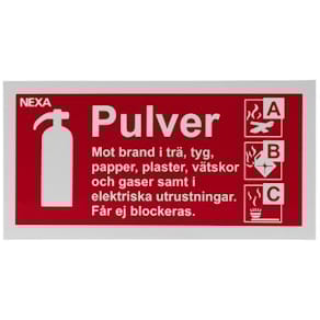 Skilt NEXA Pulver 20x10cm rød