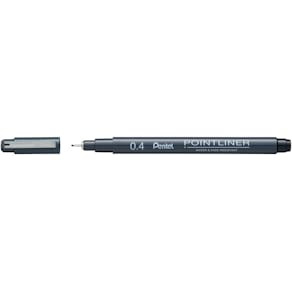 Fineliner Pentel Pointliner S20P, 0,4 mm, permanent, schwarz