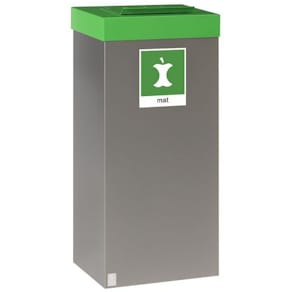 Avfallsbeholder "Matavfall" RØROS Femunden 65L, galvanisert stål