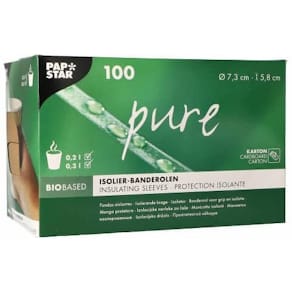 Banderolen PAPSTAR, braun, 7,3 cm, 100 Stück