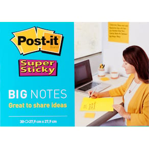Post-it Supersticky Blad gul, 279x279mm, 30blad