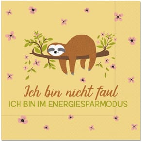 Motivserviette FÜR DICH Zoofreunde Faultier