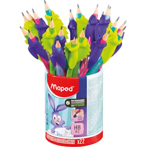 Potlood Maped Kidy Learn, HB, met vingergrip, display 22 stuks