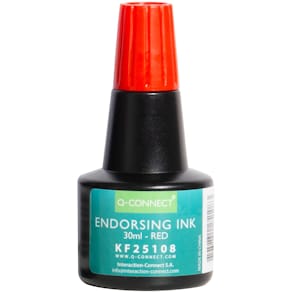 Stempelinkt Q-CONNECT, 28 ml, rood