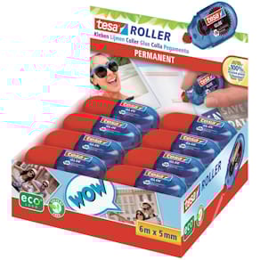 Kleberoller tesa Mini, rot/blau