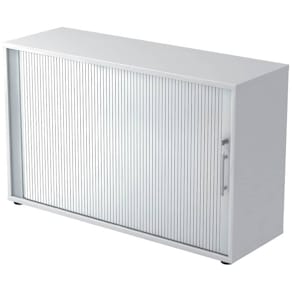 Rollladenschrank HAMMERBACHER 1732S RE, weiß/silber, 120 x 40 x