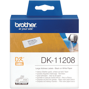 Etiketter BROTHER Adress Stor DK-11208, 38x90mm, 400/fp