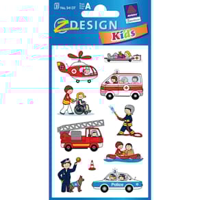 Schmucketiketten Avery Zweckform KIDS Sticker Feuerwehr/Polizei/S