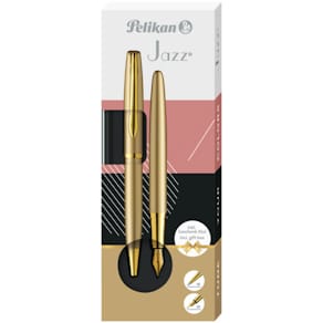 Schreibset Pelikan Jazz, Füller & Kugelschreiber, gold gelb