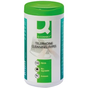 Reinigungstücher Q-CONNECT, 100 St., Telefon, weiß