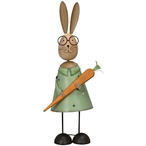 Dekorationsfigur Noname Osterhase mit Brille, grün/orange