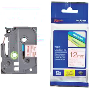 Schriftband Brother, 12 mm x 8 m, weiß/rot