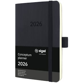 Buchkalender Sigel 2026, A6, schwarz