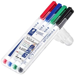Whiteboardmarker Staedtler, 97% genanvendt, 8 t uden hætte, 4 stk