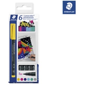 Permanent marker STAEDTLER Lumocolor 0,8–1,0 mm assorteret, 6 stk