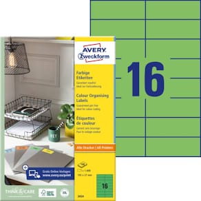 Universaletiketten Avery Zweckform, 105 x 37 mm, grün