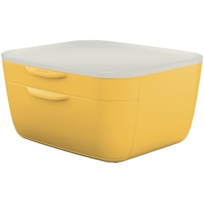 Schubladenbox Leitz Cosy, 2 Laden, gelb/hellgrau