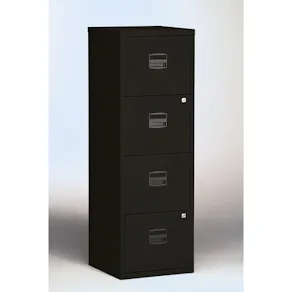 Hängmappsskåp Svart, 4 lådor, 413x1283x400mm