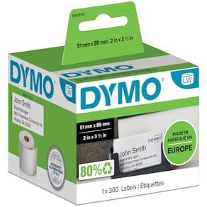 Etikett DYMO LW limfri 51x89mm 300/fp