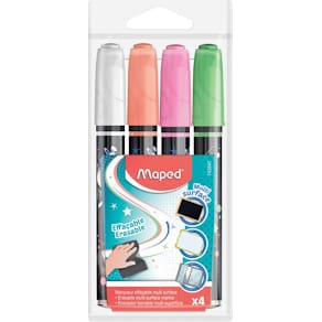 Krijtmarker Maped, etui met 4 stuks in geassorteerde kleuren