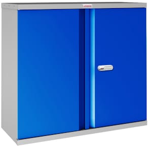 Flügeltürenschrank Phoenix Safe SCL0891GBE 2 Fachböden, grau/blau