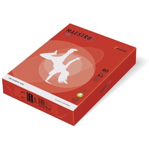 Kopierpapier Maestro Color Pastell, A3, 80g, korallenrot, 500 Bl.