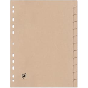 Tabbladen Oxford Touareg, karton, A4, onbedrukt, 12 tabs, beige
