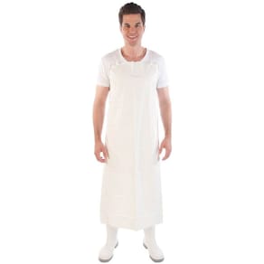 Forklæder vinyl 300 my hvid 90x115 cm, 2 stk