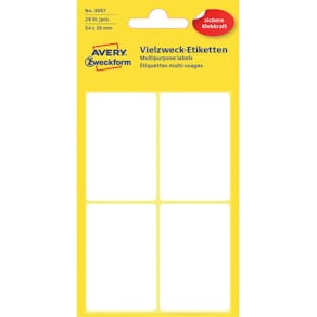 Etiketten Avery Zweckform, 54 x 35 mm, 24 St., weiß