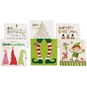 Zelltuchserviette ATELIER, Weihnachten, 33 x 33 cm, sortiert