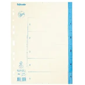 Pärmregister JOPA Papper A4 1-5, blå flik, 20st