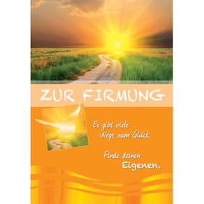 Grußkarte Firmung, gold, gelb, grün, mit Umschlag