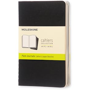 Cahier Journal Olinjerad Pocket Svart 3-Pack