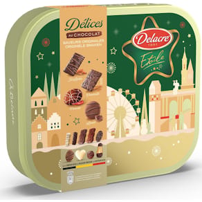 Koekjes Delacre Délices au chocolat, blikken doos van 485 g