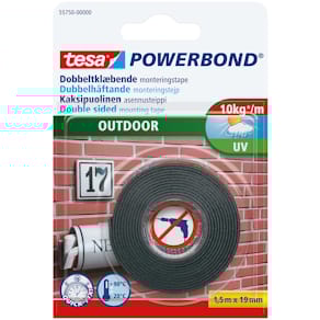 Monteringstape dobbelthæftende Powerbond Outdoor 19 mm x 1,5 m