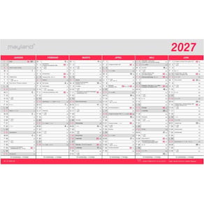 Vægkalender Mayland flagdage 388 x 239 mm 2027, FSC