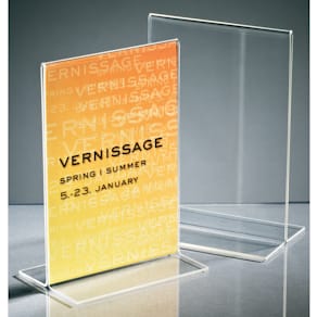 Tischaufsteller Sigel, A6 hoch, glasklares Acryl