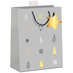 Weihnachts-Geschenktragetasche SKORPION, Häuser, bunt