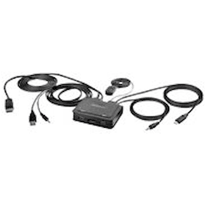 StarTech.com 2-Port Hybrid USB-C DisplayPort Cable KVM Switch,