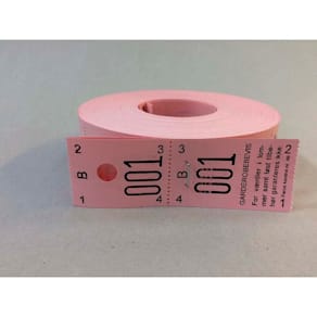 Etiketter røde på rulle, 1000 stk, karton 10 ruller